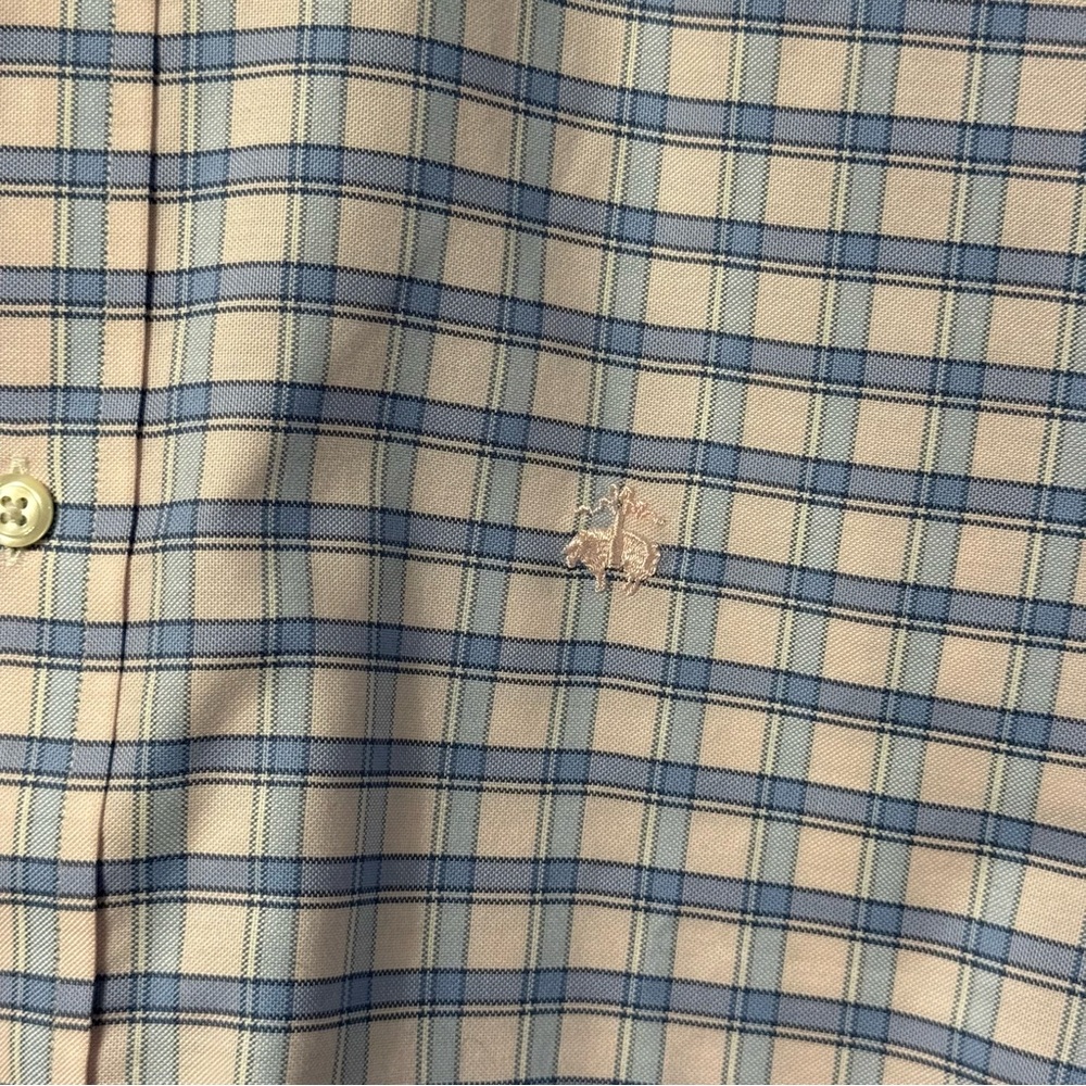 NWOT Brooks Brothers Button Down Shirt Regent Fit Medium Pink and Blue Check - Picture 3 of 5